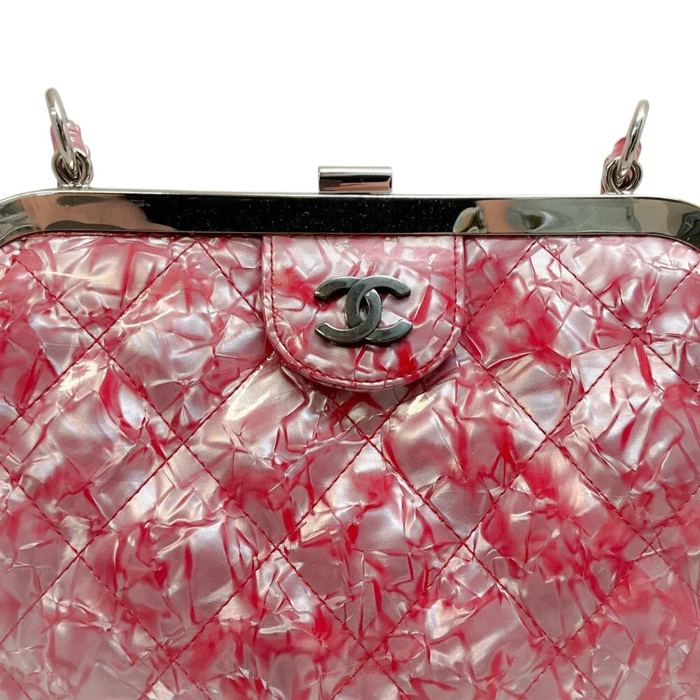 Chanel Pink Patent Leather Holographic Matelasse Satchel
